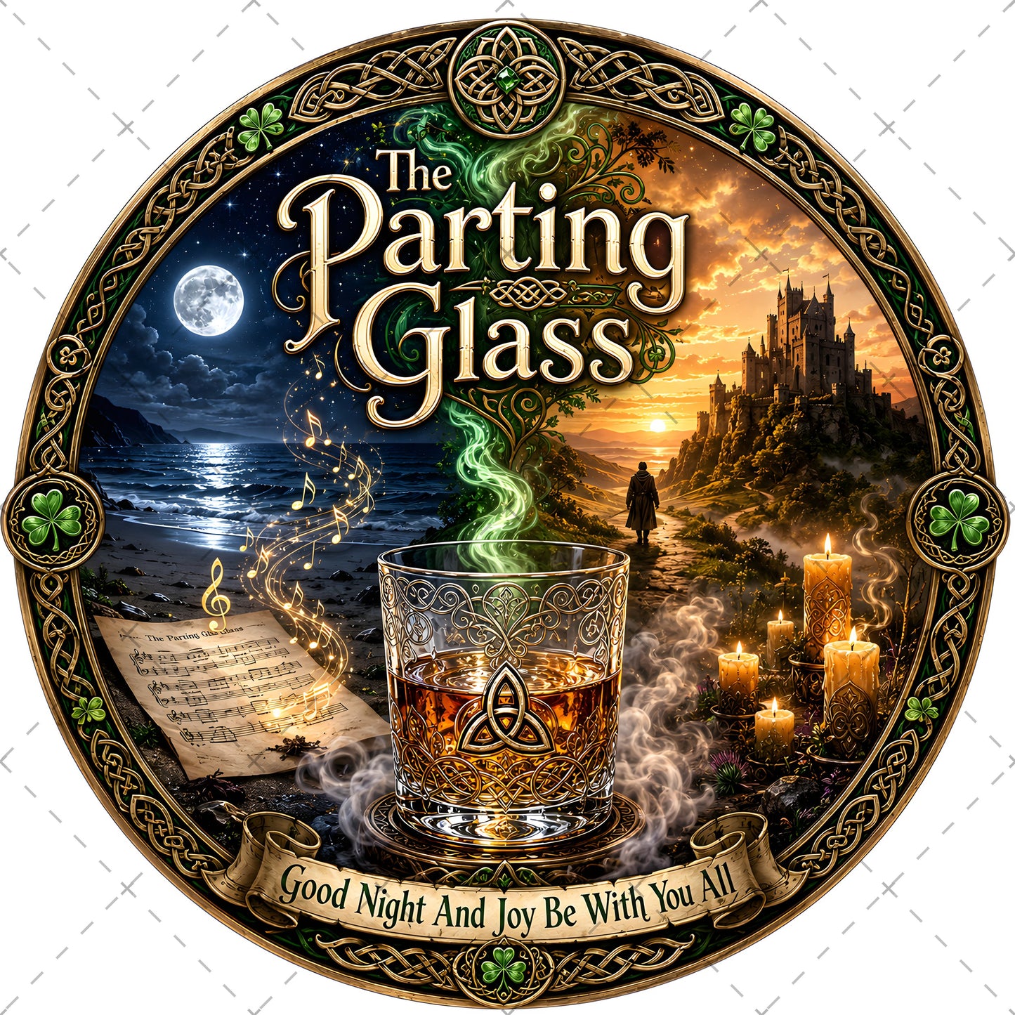 Celtic Parting Glass Irish Folk Song Emblem PNG | Sublimation Design | Commercial Use Print on Demand Art Digital Downloads, irish quote png, celtic emblem, celtic culture, PNG, digital download, high resolution