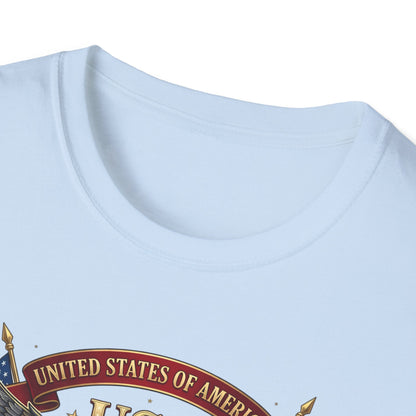 Printify USA Eagle 250th Anniversary patriotic T-shirt featuring American flag design, perfect for Independence Day celebrations.
