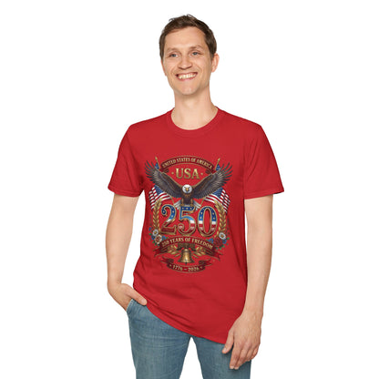 USA Eagle 250 Anniversary T-Shirt — Patriotic American Flag Tee 4 of July USA