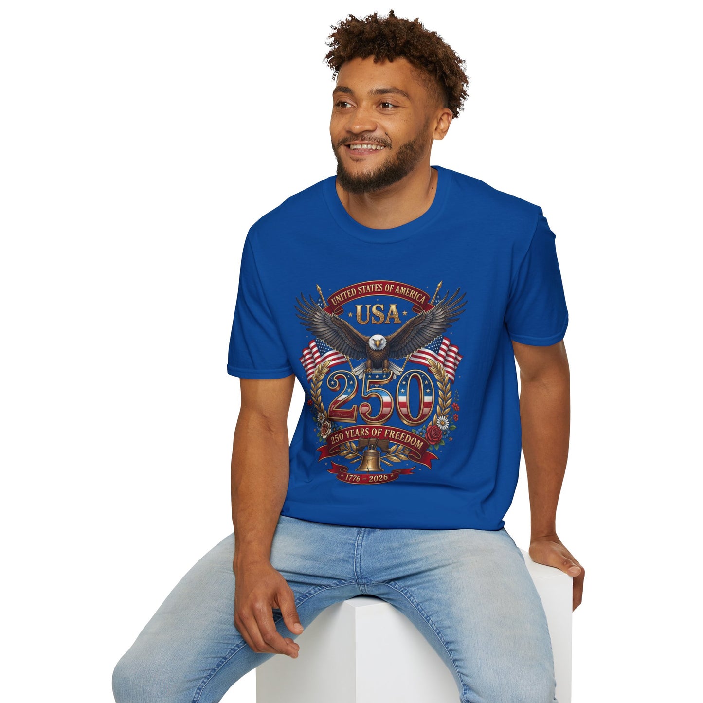 USA Eagle 250 Anniversary T-Shirt — Patriotic American Flag Tee 4 of July USA
