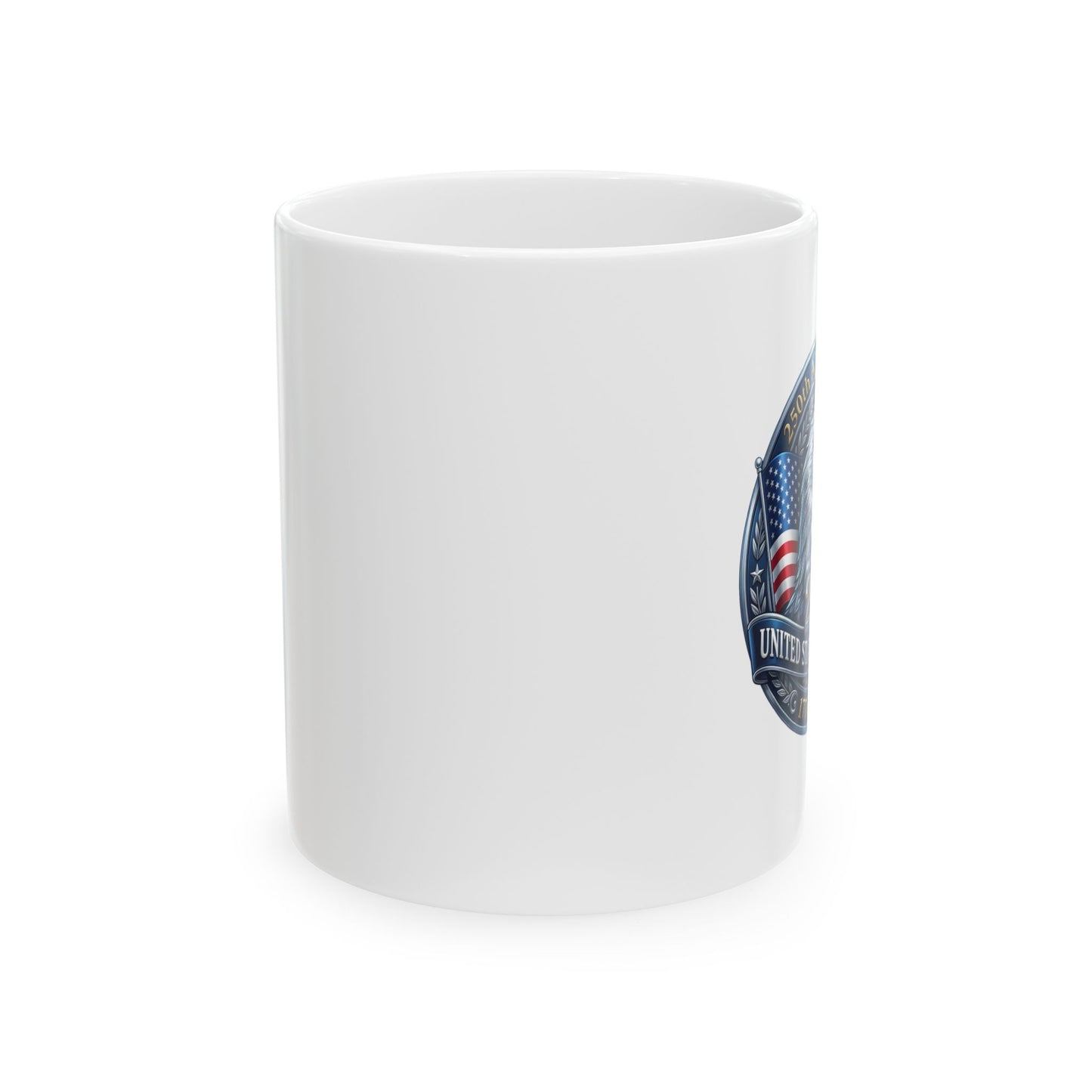 Patriotic Eagle Ceramic Mug — American Flag Emblem Coffee Cup 11oz