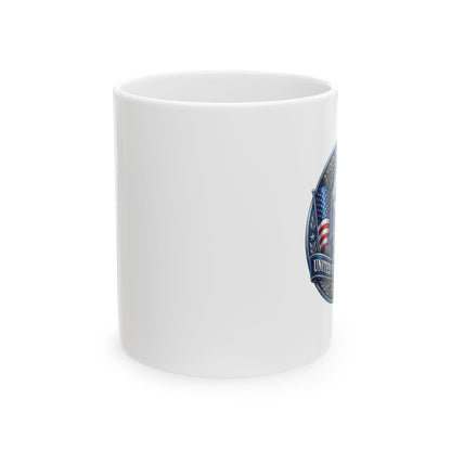 Patriotic Eagle Ceramic Mug — American Flag Emblem Coffee Cup 11oz