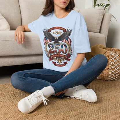 USA Eagle 250 Anniversary T-Shirt — Patriotic American Flag Tee 4 of July USA