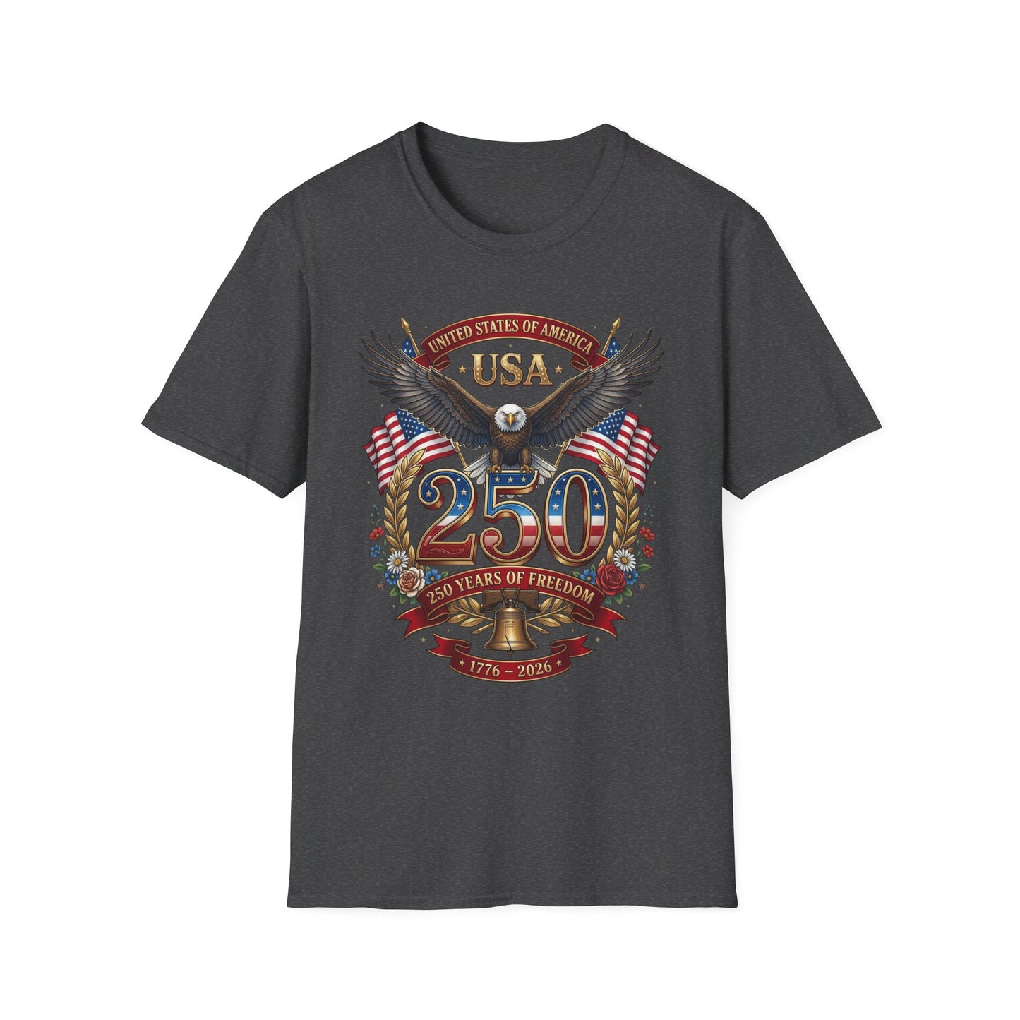 USA Eagle 250 Anniversary T-Shirt — Patriotic American Flag Tee 4 of July USA