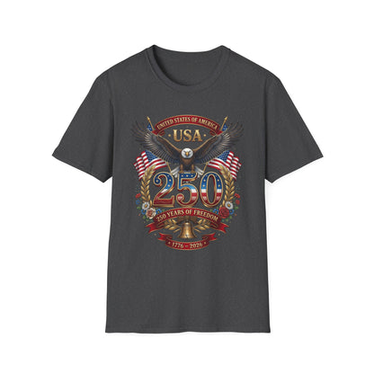 USA Eagle 250 Anniversary T-Shirt — Patriotic American Flag Tee 4 of July USA
