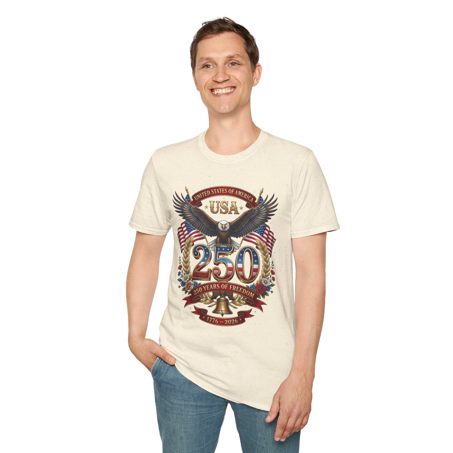 USA Eagle 250 Anniversary T-Shirt — Patriotic American Flag Tee 4 of July USA