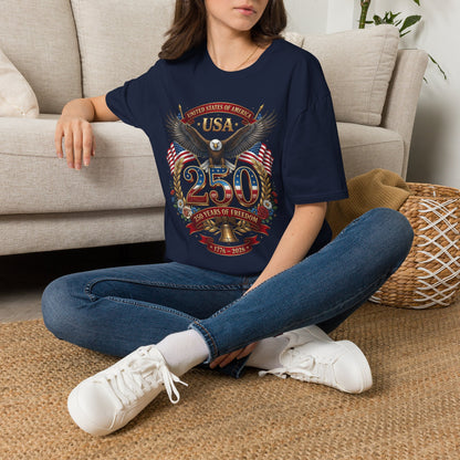 USA Eagle 250 Anniversary T-Shirt — Patriotic American Flag Tee 4 of July USA
