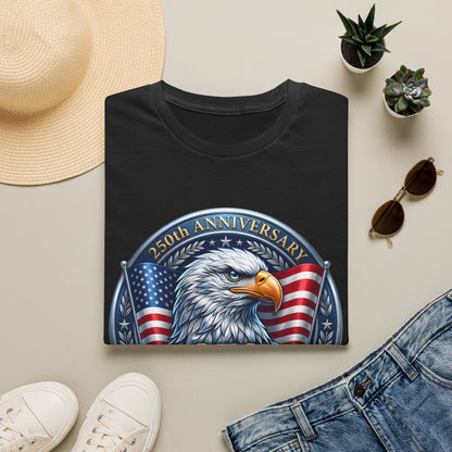 USA Eagle 250th Anniversary T-Shirt by Printify, featuring patriotic design celebrating the United States Bicentennial 1776–2026.