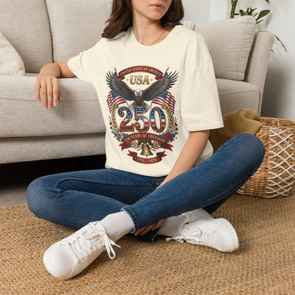 USA Eagle 250 Anniversary T-Shirt — Patriotic American Flag Tee 4 of July USA