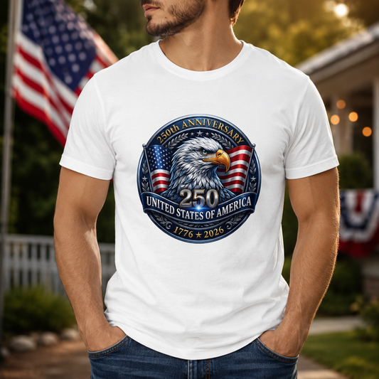 250th Anniversary USA Eagle T-Shirt — United States of America Bicentennial 1776–2026