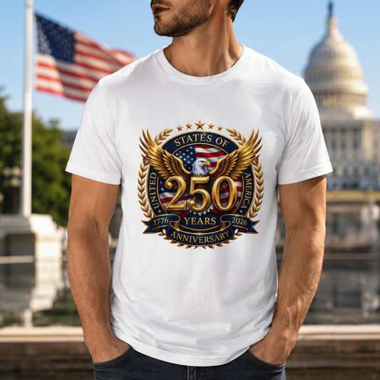 250th Anniversary Eagle T-Shirt — United States Commemorative Tee 4 of July Independence Day USA