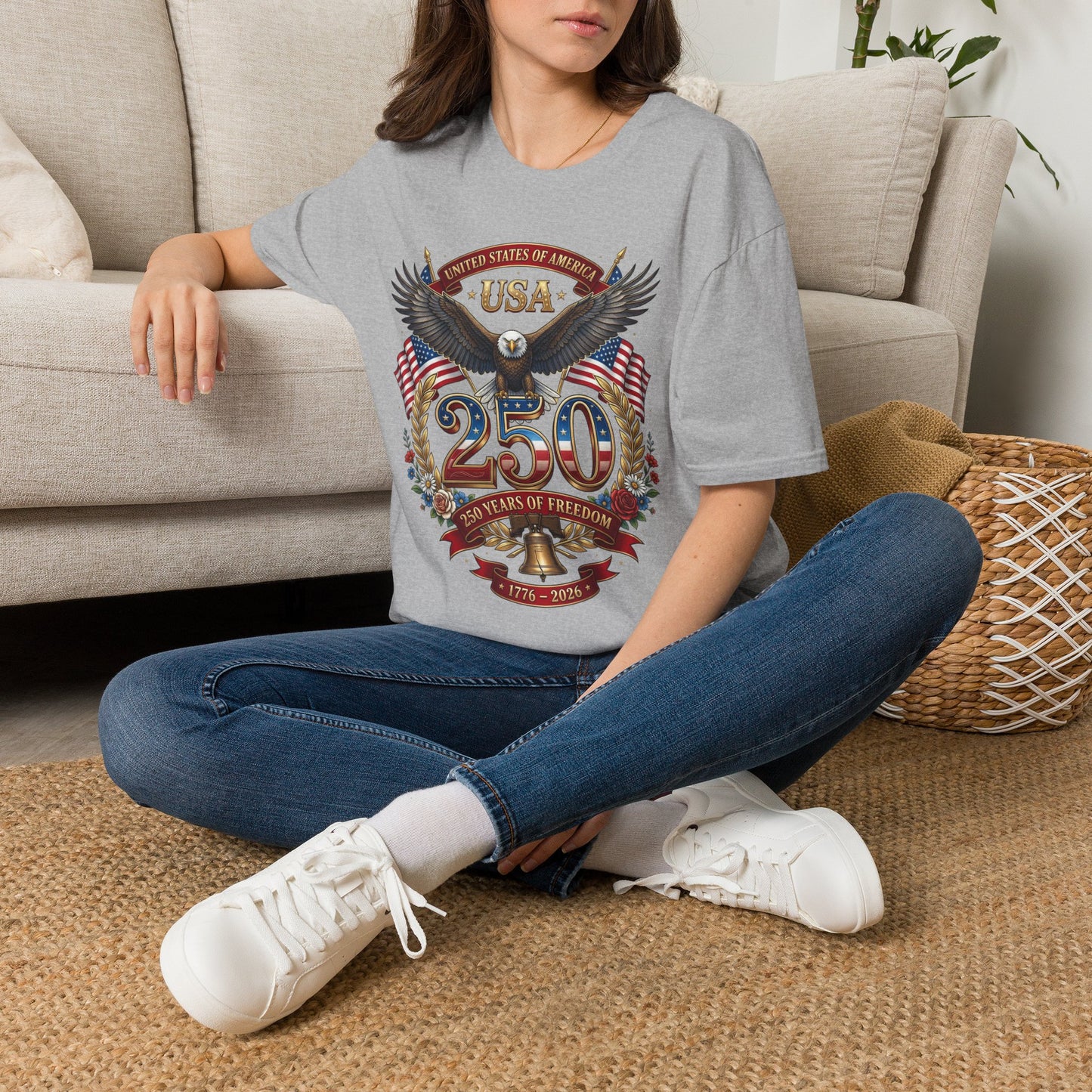 USA Eagle 250 Anniversary T-Shirt — Patriotic American Flag Tee 4 of July USA