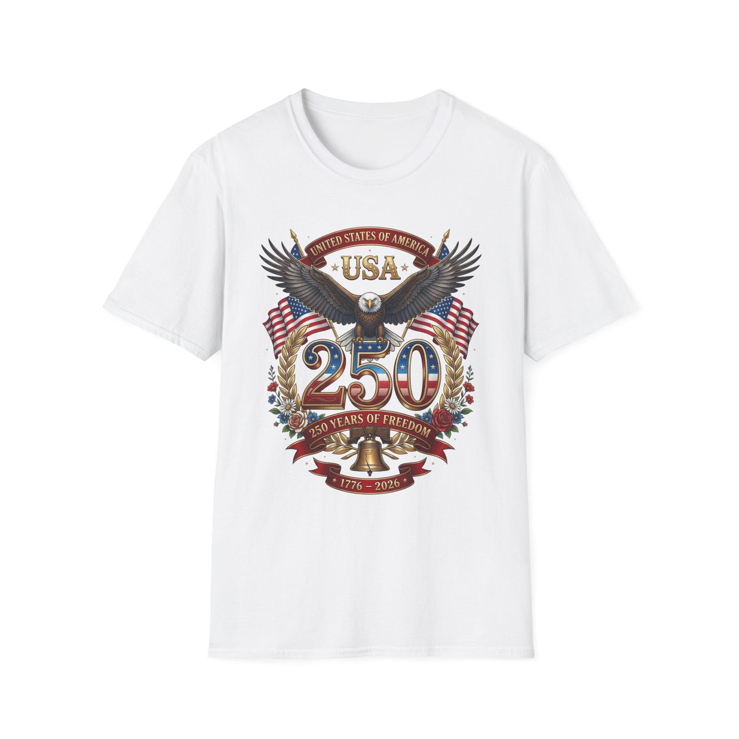 USA Eagle 250 Anniversary T-Shirt — Patriotic American Flag Tee 4 of July USA