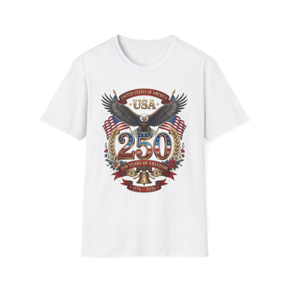 USA Eagle 250 Anniversary T-Shirt — Patriotic American Flag Tee 4 of July USA