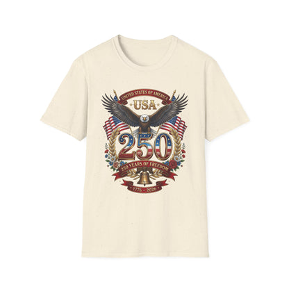 USA Eagle 250 Anniversary T-Shirt — Patriotic American Flag Tee 4 of July USA
