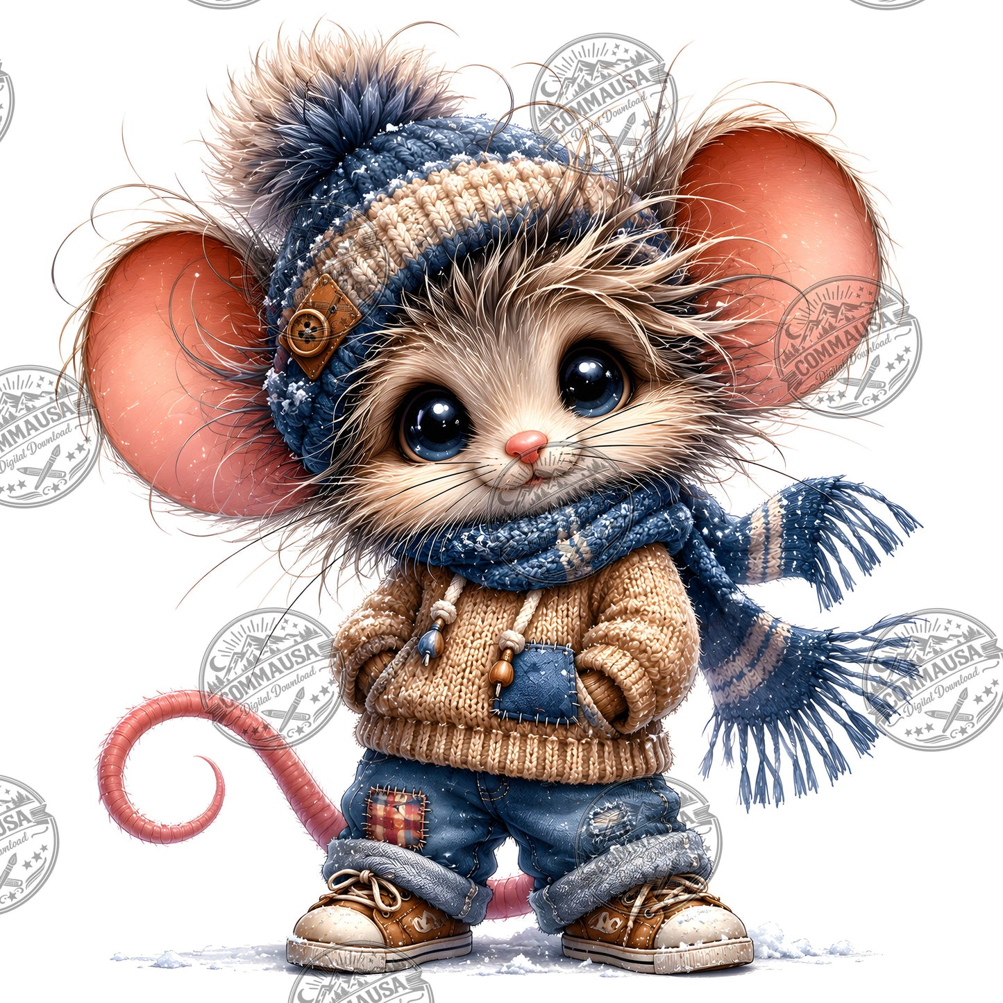 Cute Dressed Up Mice PNG Sublimation Bundle, Cartoon Mice Seasonal Outfits Clipart, POD Tshirt Tumbler Design Commercial
