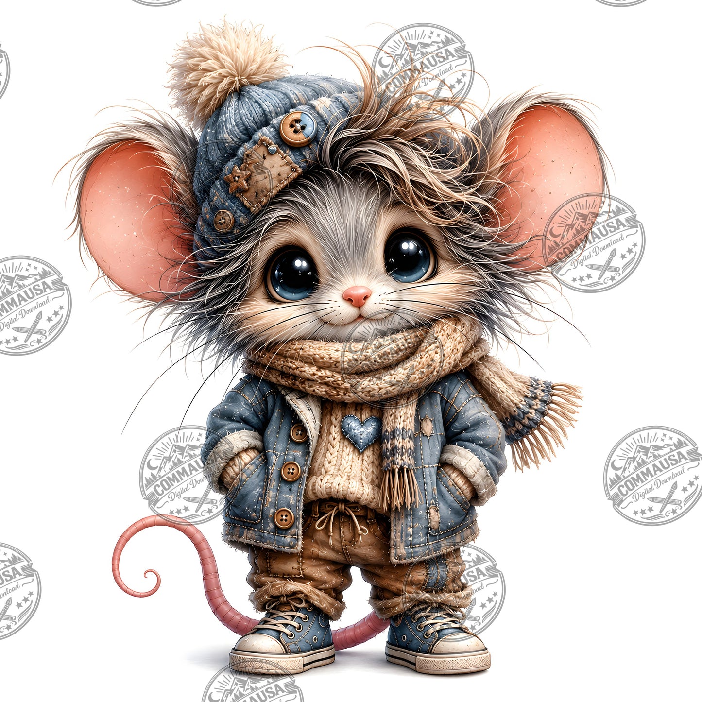 Cute Dressed Up Mice PNG Sublimation Bundle, Cartoon Mice Seasonal Outfits Clipart, POD Tshirt Tumbler Design Commercial