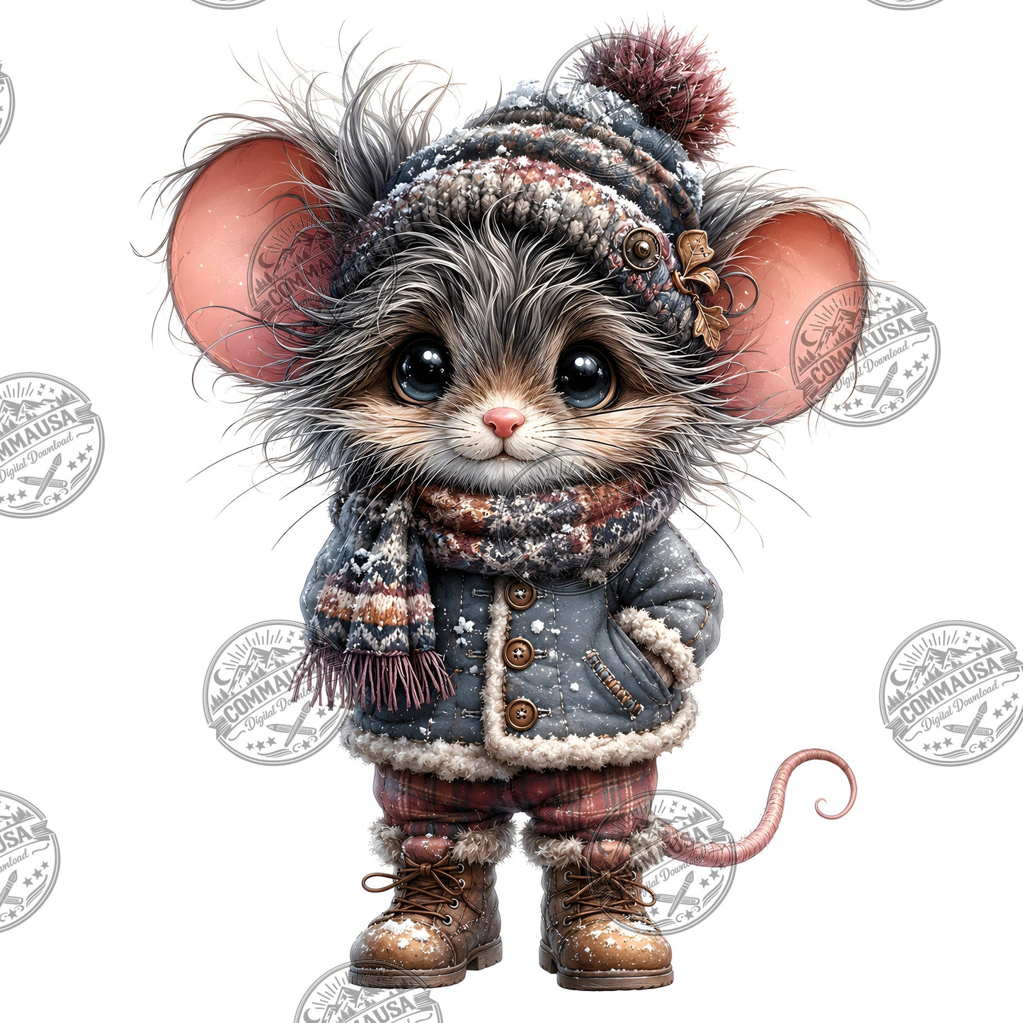 Cute Dressed Up Mice PNG Sublimation Bundle, Cartoon Mice Seasonal Outfits Clipart, POD Tshirt Tumbler Design Commercial