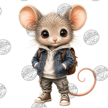Cute Dressed Up Mice PNG Sublimation Bundle, Cartoon Mice Seasonal Outfits Clipart, POD Tshirt Tumbler Design Commercial
