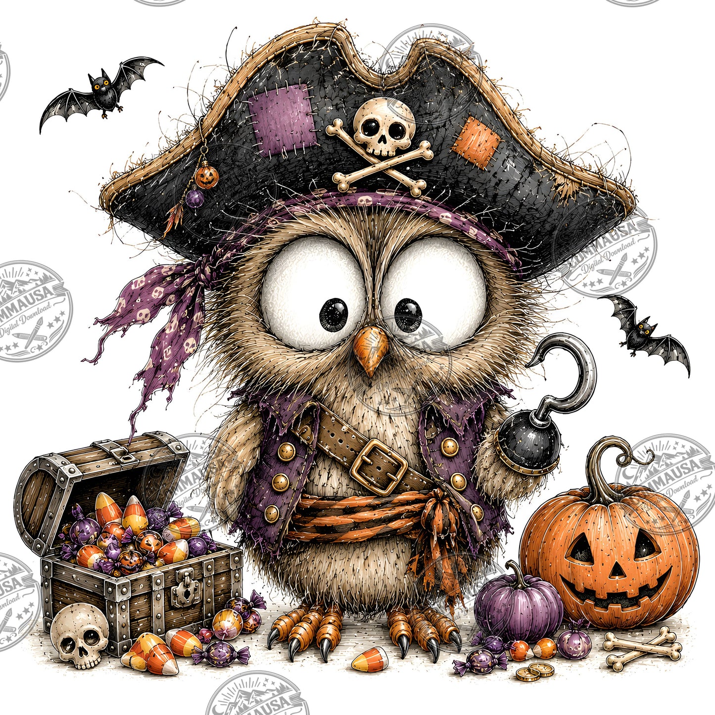 Halloween Owls Clipart PNG, Whimsical Costumed Owls Sublimation, Spooky Cute Owl Design for Crafts, Decor, POD Commercia