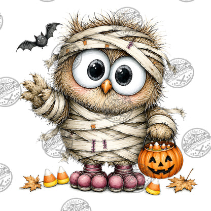 Halloween Owls Clipart PNG, Whimsical Costumed Owls Sublimation, Spooky Cute Owl Design for Crafts, Decor, POD Commercia
