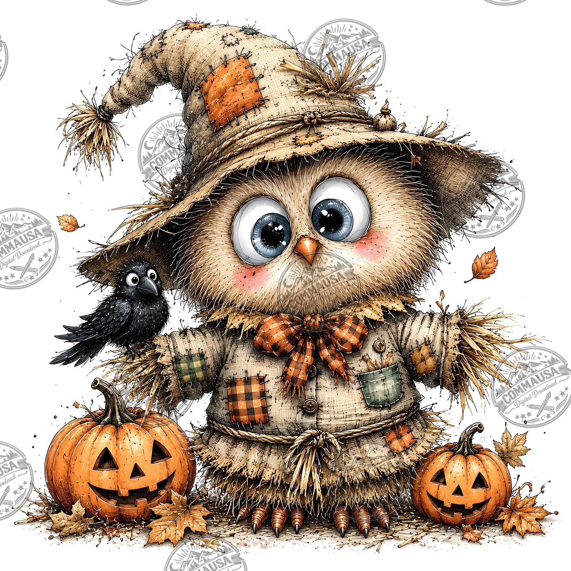 Halloween Owls Clipart PNG, Whimsical Costumed Owls Sublimation, Spooky Cute Owl Design for Crafts, Decor, POD Commercia