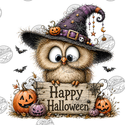 Halloween Owls Clipart PNG, Whimsical Costumed Owls Sublimation, Spooky Cute Owl Design for Crafts, Decor, POD Commercia