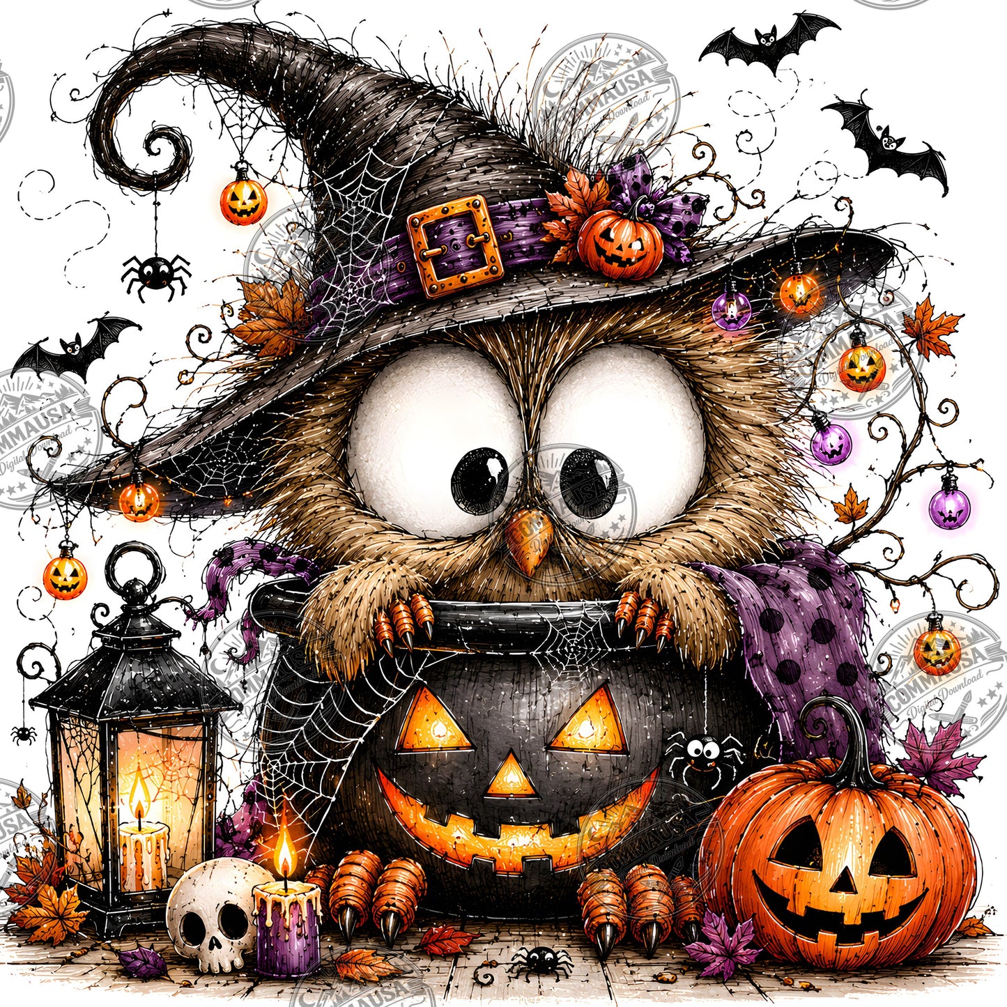 Halloween Owls Clipart PNG, Whimsical Costumed Owls Sublimation, Spooky Cute Owl Design for Crafts, Decor, POD Commercia