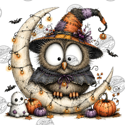 Halloween Owls Clipart PNG, Whimsical Costumed Owls Sublimation, Spooky Cute Owl Design for Crafts, Decor, POD Commercia