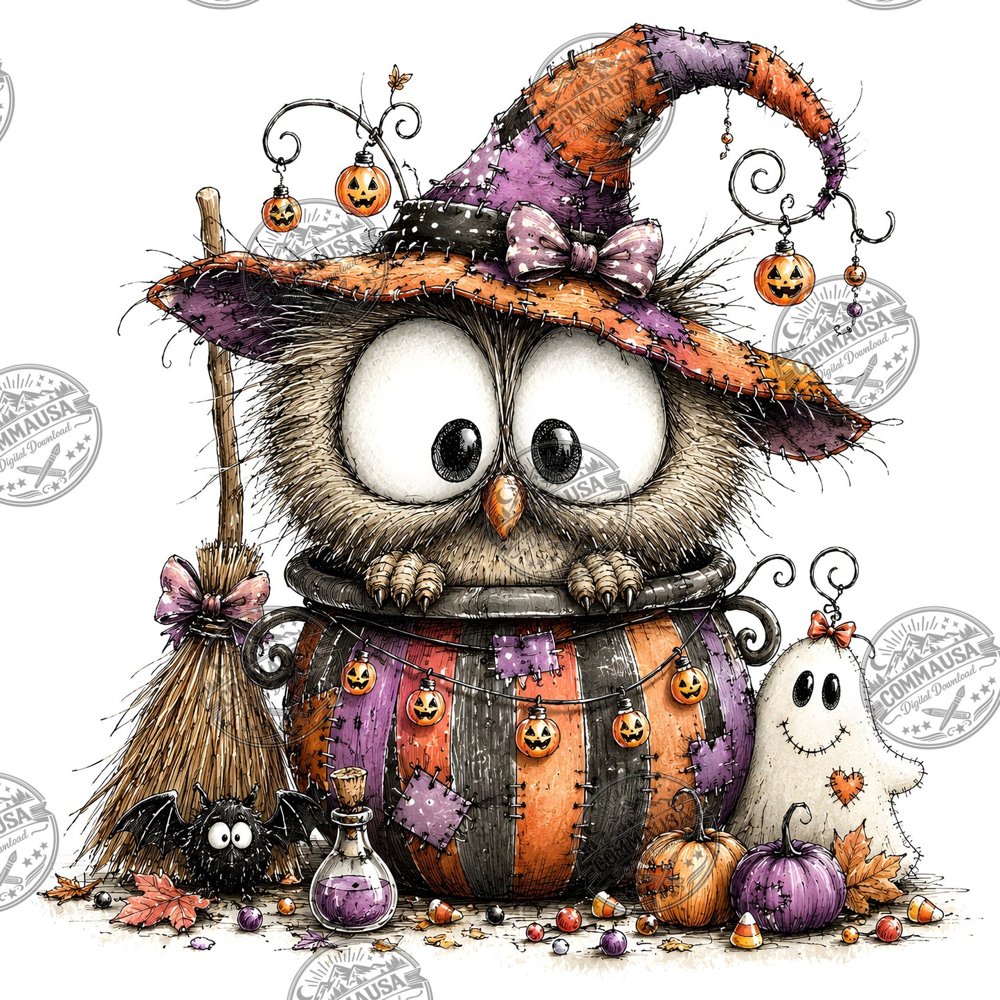 Halloween Owls Clipart PNG, Whimsical Costumed Owls Sublimation, Spooky Cute Owl Design for Crafts, Decor, POD Commercia