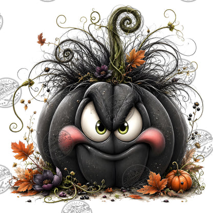 Cute Pumpkin PNG Whimsical Halloween Clipart Sublimation Design Fall Autumn Decor Commercial Use Pumpkin Characters