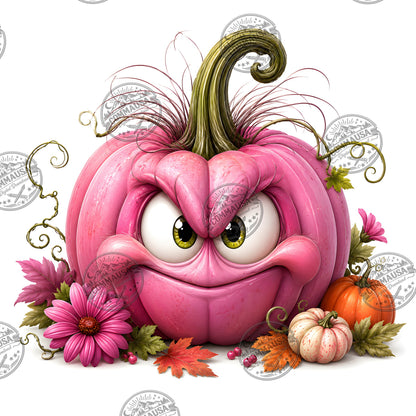 Cute Pumpkin PNG Whimsical Halloween Clipart Sublimation Design Fall Autumn Decor Commercial Use Pumpkin Characters