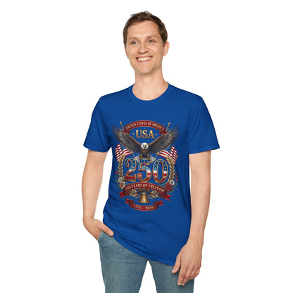 USA Eagle 250 Anniversary T-Shirt — Patriotic American Flag Tee 4 of July USA
