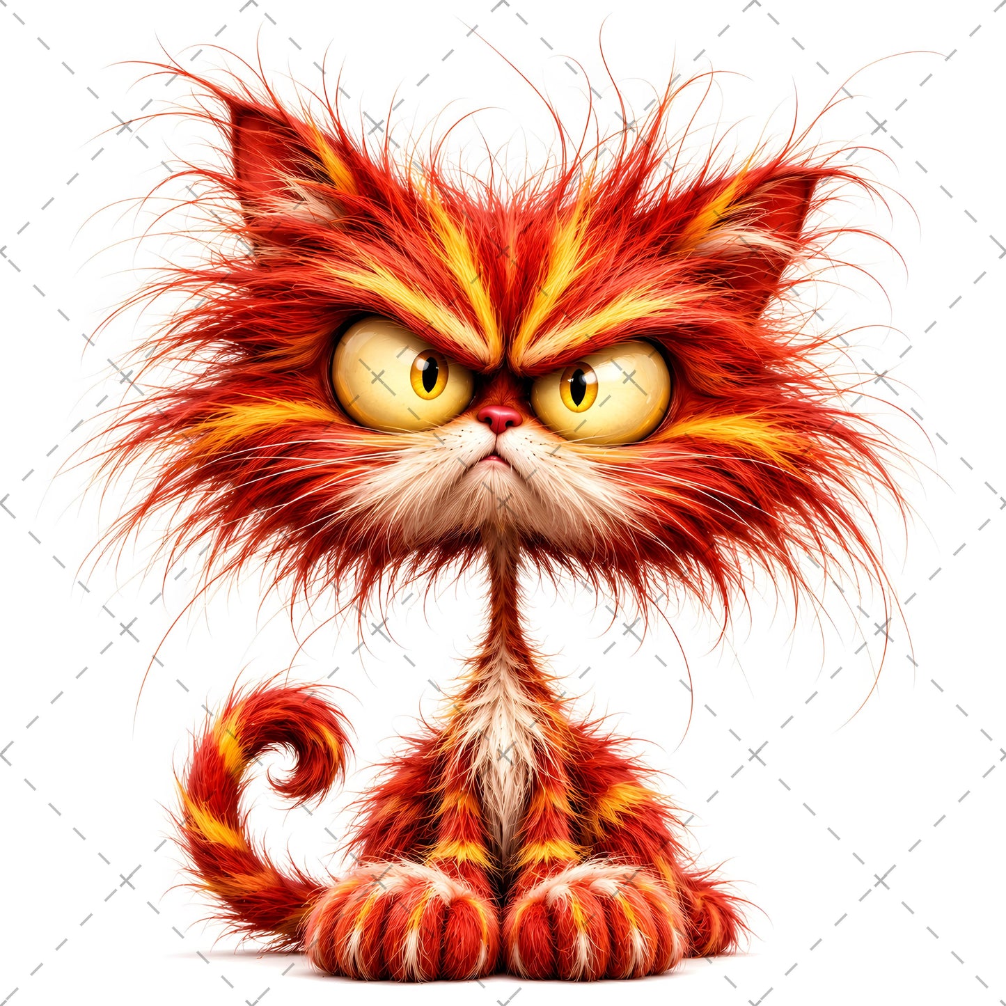 Whimsical Cartoon Cat PNG Bundle, Big-Eyed Fluffy Cats Sublimation, Cute Kawaii Cat Clipart for Tshirt Mug Tumbler Comme