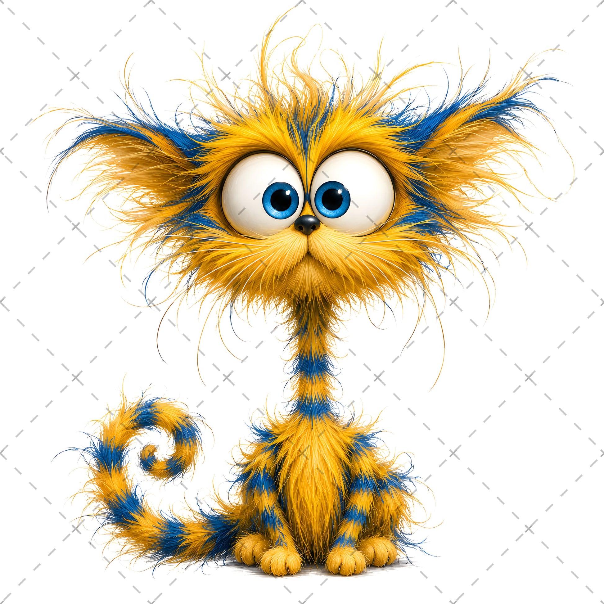 Whimsical Cartoon Cat PNG Bundle, Big-Eyed Fluffy Cats Sublimation, Cute Kawaii Cat Clipart for Tshirt Mug Tumbler Comme