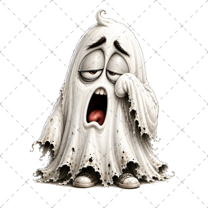 Funny Halloween Ghost Clipart PNG, Cute Cartoon Ghosts Sublimation, Spooky Decor Crafts, Commercial Use POD Tshirt Tumbler Designs — spooky decor png, funny ghost art