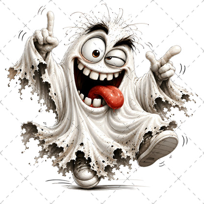 Funny Halloween Ghost Clipart PNG, Cute Cartoon Ghosts Sublimation, Spooky Decor Crafts, Commercial Use POD Tshirt Tumbler Designs — halloween crafts, spooky decor png