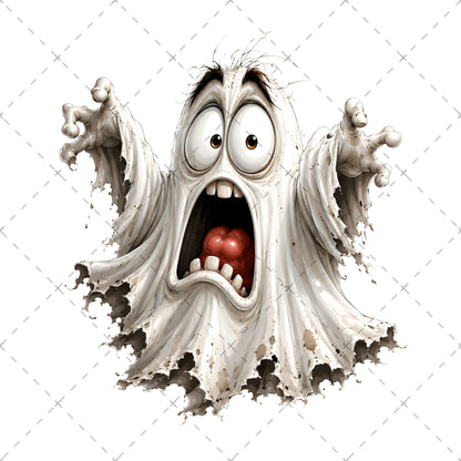 Funny Halloween Ghost Clipart PNG, Cute Cartoon Ghosts Sublimation, Spooky Decor Crafts, Commercial Use POD Tshirt Tumbler Designs — cute ghost png, sublimation png