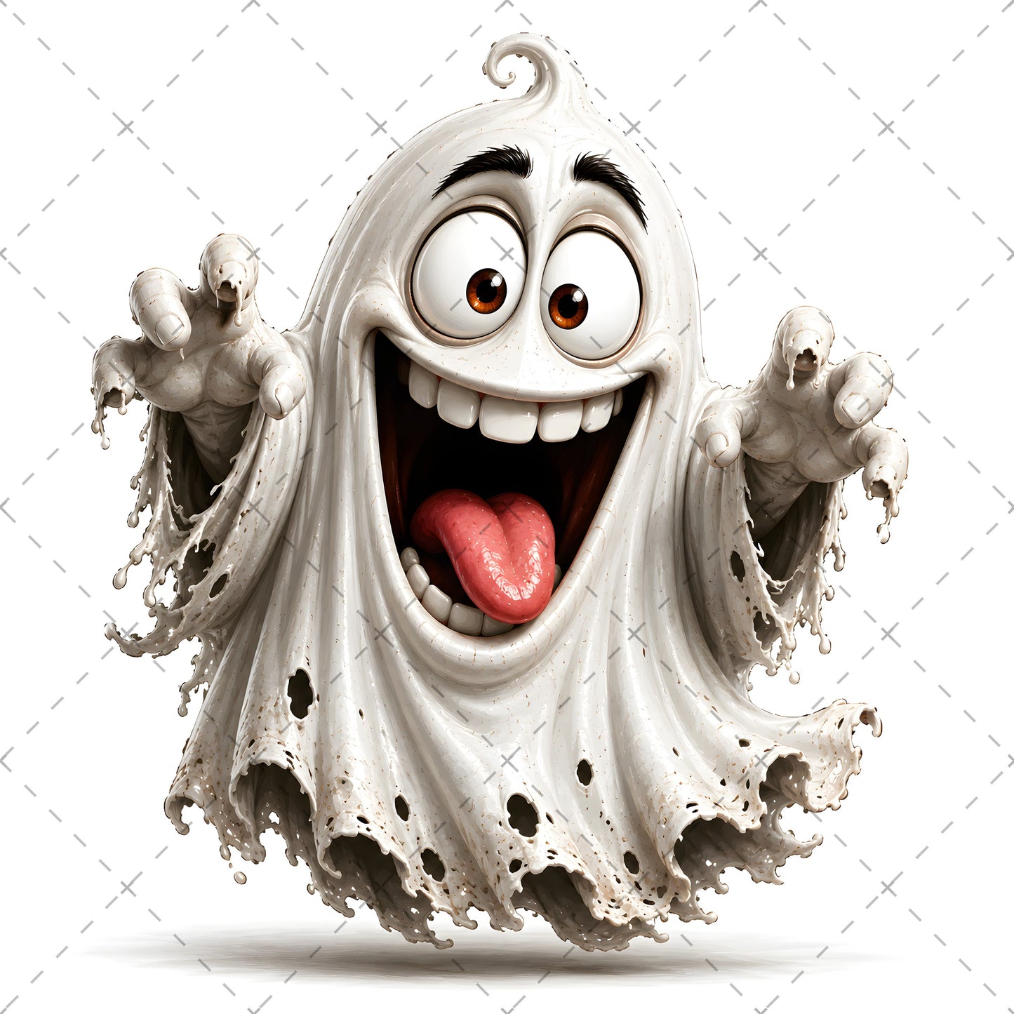 Funny Halloween Ghost Clipart PNG, Cute Cartoon Ghosts Sublimation, Spooky Decor Crafts, Commercial Use POD Tshirt Tumbler Designs — tumbler wrap, spooky clipart