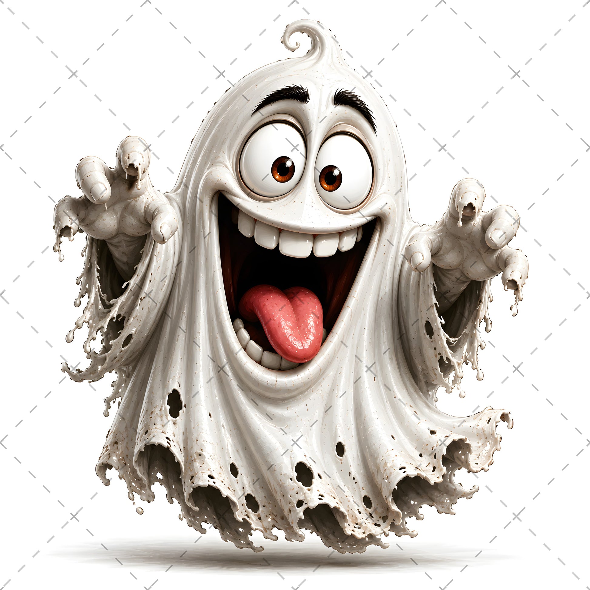 Funny Halloween Ghost Clipart PNG, Cute Cartoon Ghosts Sublimation, Spooky Decor Crafts, Commercial Use POD Tshirt Tumbler Designs — tumbler wrap, spooky clipart