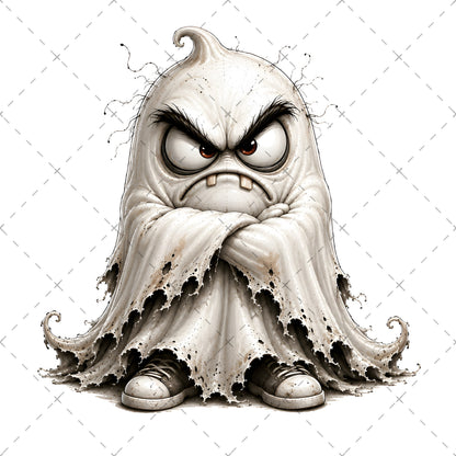 Funny Halloween Ghost Clipart PNG, Cute Cartoon Ghosts Sublimation, Spooky Decor Crafts, Commercial Use POD Tshirt Tumbler Designs — spooky decor png, funny ghost art
