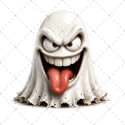 Funny Halloween Ghost Clipart PNG, Cute Cartoon Ghosts Sublimation, Spooky Decor Crafts, Commercial Use POD Tshirt Tumbler Designs — spooky clipart