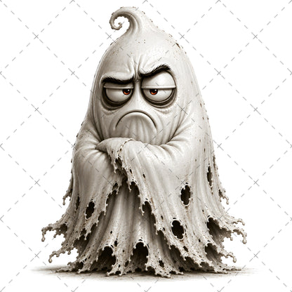 Funny Halloween Ghost Clipart PNG, Cute Cartoon Ghosts Sublimation, Spooky Decor Crafts, Commercial Use POD Tshirt Tumbler Designs
