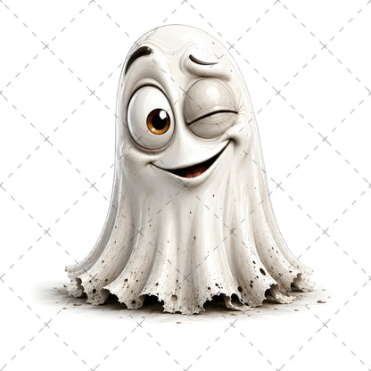 Funny Halloween Ghost Clipart PNG, Cute Cartoon Ghosts Sublimation, Spooky Decor Crafts, Commercial Use POD Tshirt Tumbler Designs — halloween crafts