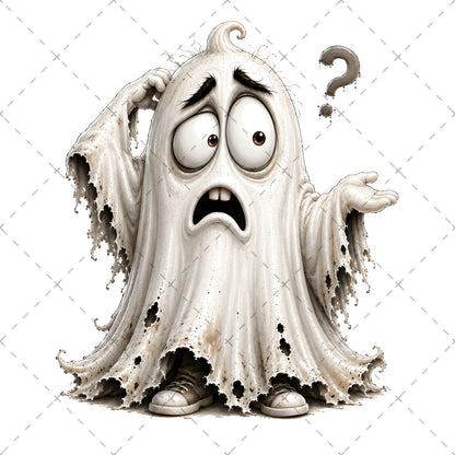 Funny Halloween Ghost Clipart PNG, Cute Cartoon Ghosts Sublimation, Spooky Decor Crafts, Commercial Use POD Tshirt Tumbler Designs — commercial use png