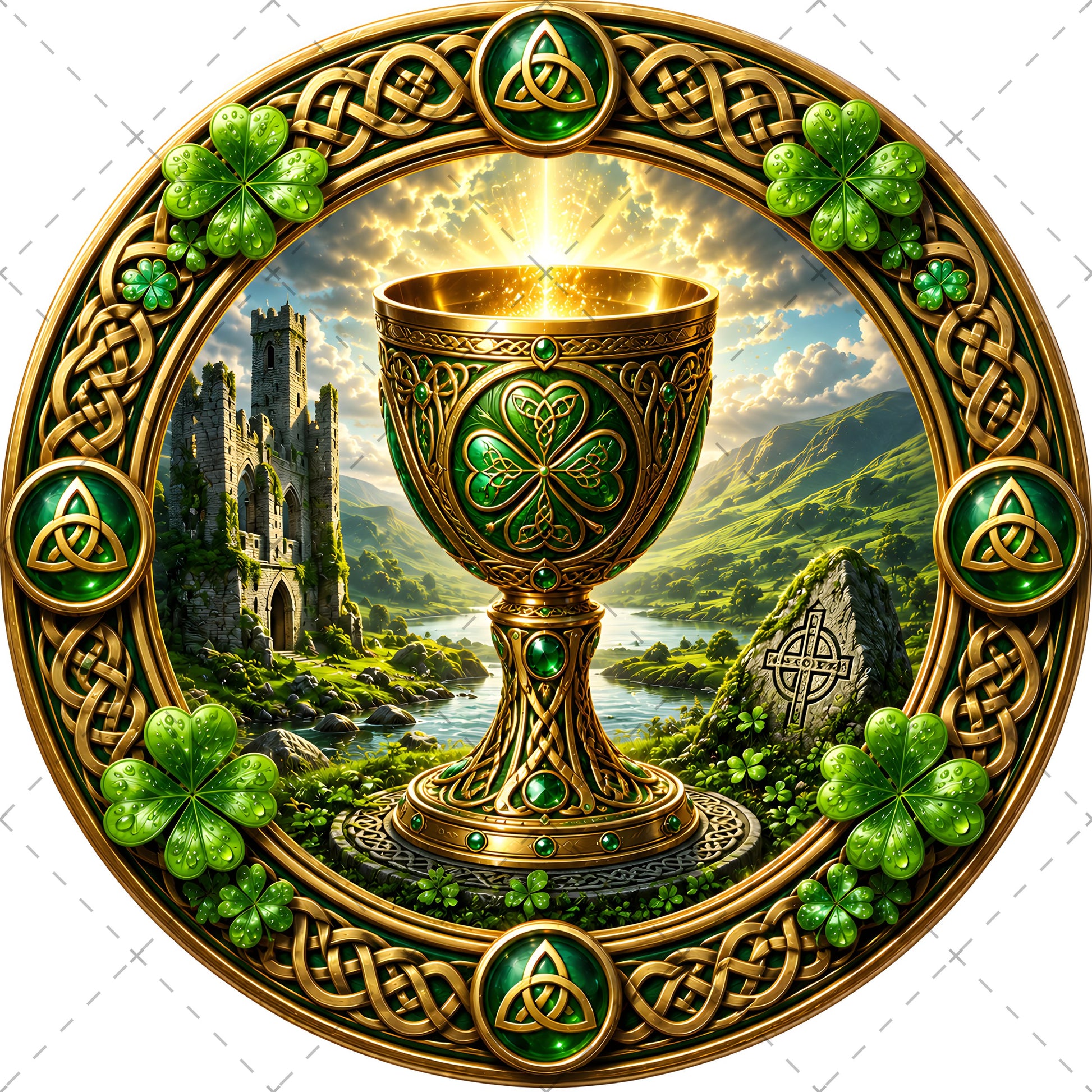 Vibrant Celtic Knotwork Dragon Art Digital Download | Irish Fantasy Symbol PNG for Commercial Use & POD, emerald green art, fantasy landscape ar, tree of life artwork, PNG, digital download, high resolution