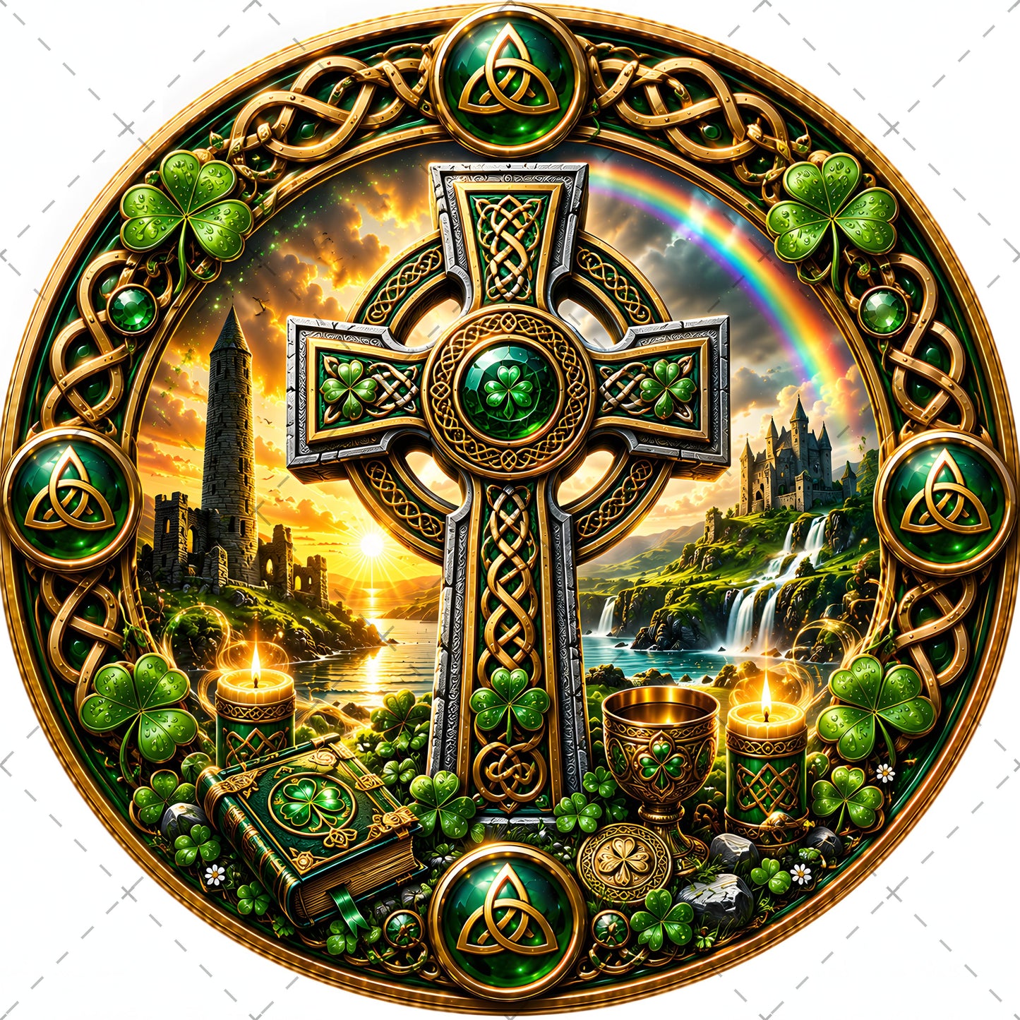 Vibrant Celtic Knotwork Dragon Art Digital Download | Irish Fantasy Symbol PNG for Commercial Use & POD, lucky clover print, emerald green art, fantasy landscape ar, PNG, digital download, high resolution