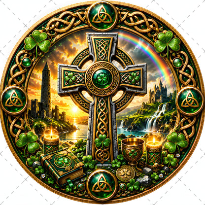 Vibrant Celtic Knotwork Dragon Art Digital Download | Irish Fantasy Symbol PNG for Commercial Use & POD, lucky clover print, emerald green art, fantasy landscape ar, PNG, digital download, high resolution