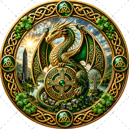 Vibrant Celtic Knotwork Dragon Art Digital Download | Irish Fantasy Symbol PNG for Commercial Use & POD, dragon png, celtic graphic, irish symbols, PNG, digital download, high resolution