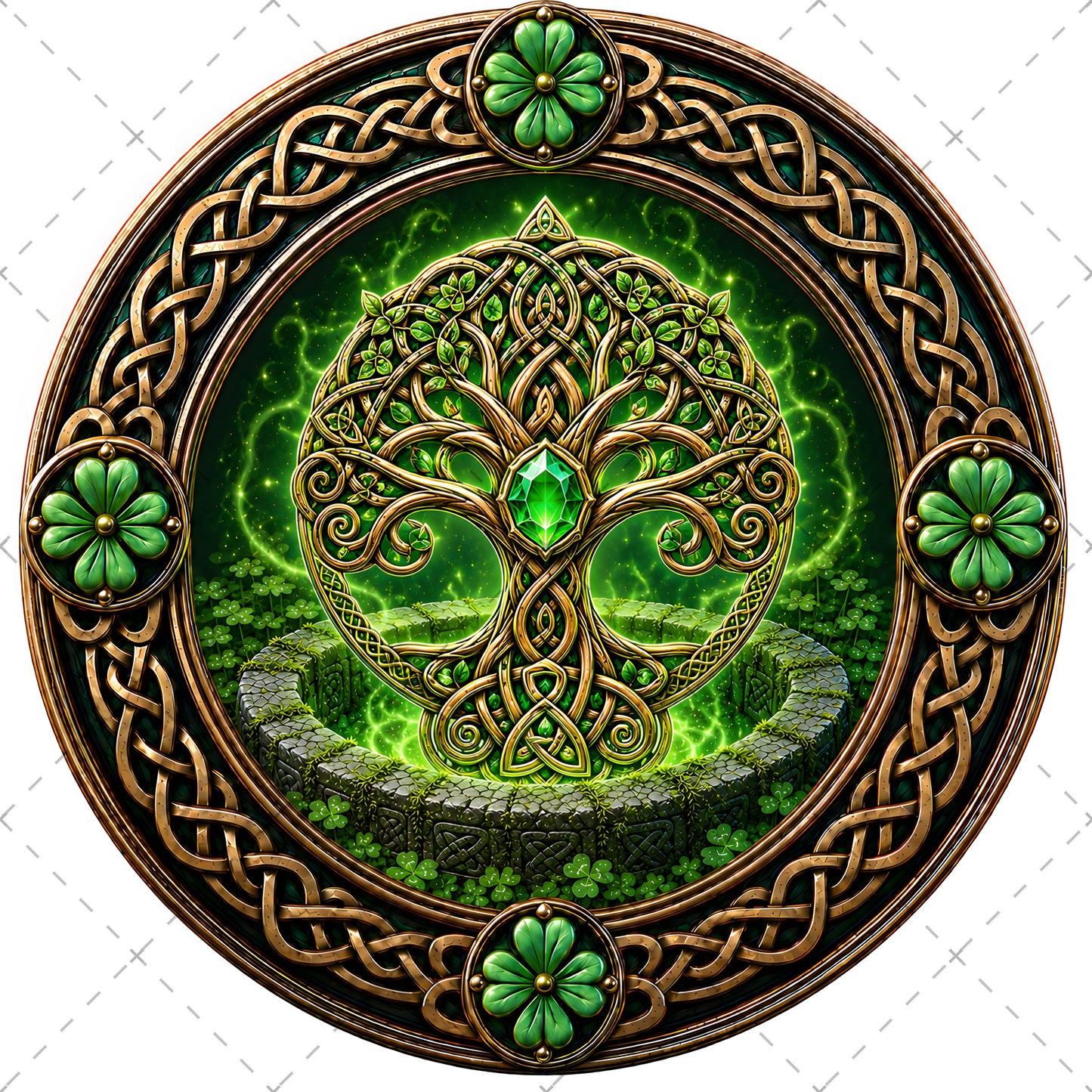 Vibrant Celtic Knotwork Dragon Art Digital Download | Irish Fantasy Symbol PNG for Commercial Use & POD, shamrock art print, fantasy irish art, green and gold decor, PNG, digital download, high resolution